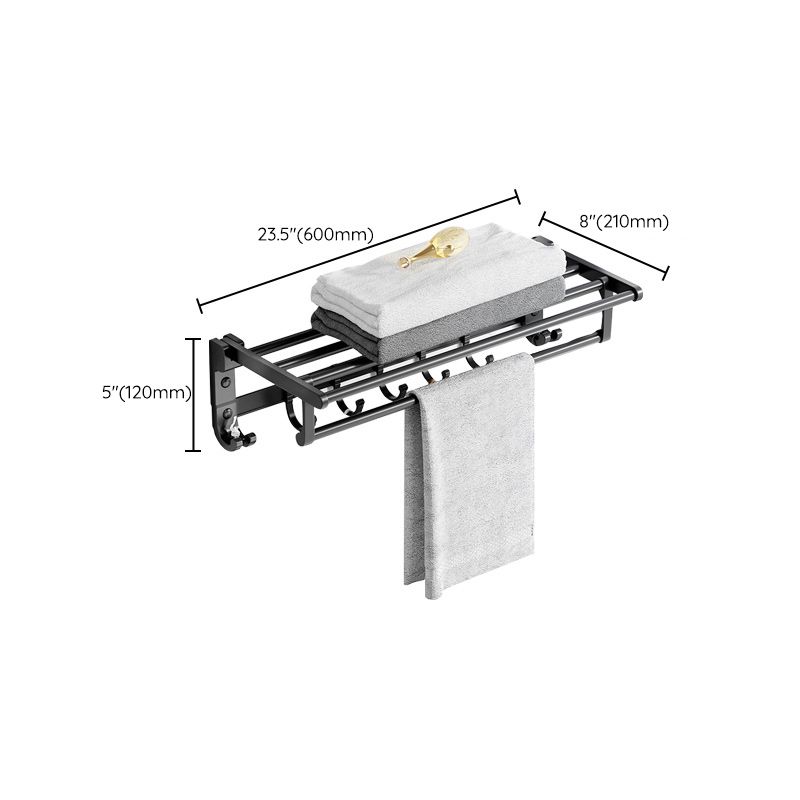 Modern Aluminum Bathroom Accessory Set Matte Black Bathroom Shelf/Towel Holder/Paper Holder