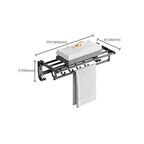 Modern Aluminum Bathroom Accessory Set Matte Black Bathroom Shelf/Towel Holder/Paper Holder
