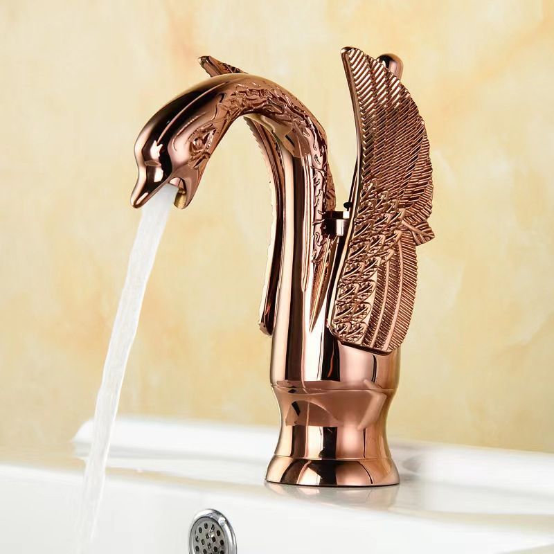 Full brass bathroom sink faucet hot and cold water single lever sink faucet
