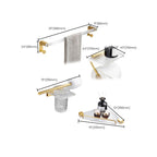 Bathroom Accessories Set in Gold Metal and Acrylic Bathroom Accessories Set