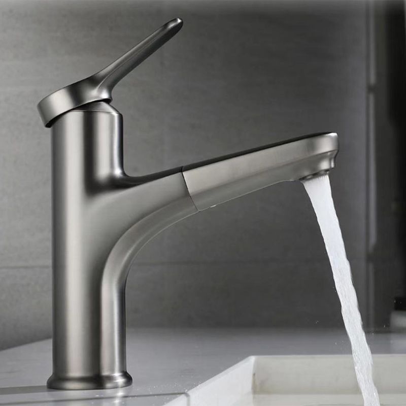 Modern Style Extendable Ship Faucet Copper Single Handle Sink Faucet for the Bathroom