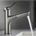 Modern Style Extendable Ship Faucet Copper Single Handle Sink Faucet for the Bathroom