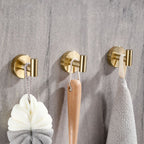Modern Bathroom Accessory Set Metal Coat Hooks in Polished Chrome/Gold