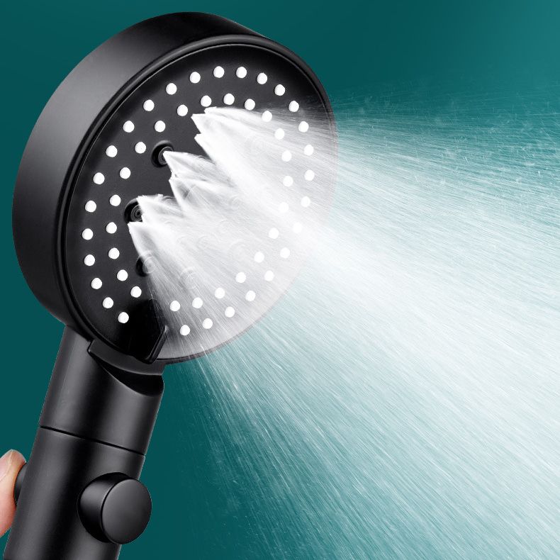 Round Spray Shower Head 6 Settings Adjustable Water Flow Handheld Shower Head