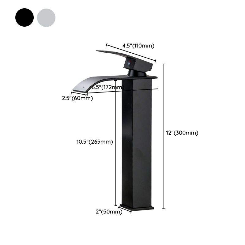 Basin faucet lever handle waterfall outlet bathroom fixture