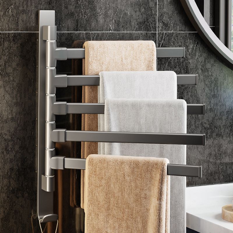 Contemporary Gray Bathroom Accessory Set Aluminium Towel Holder