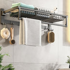 Gray bathroom accessories as a single piece or as a set with towel holder/bathroom shelf/robe hooks