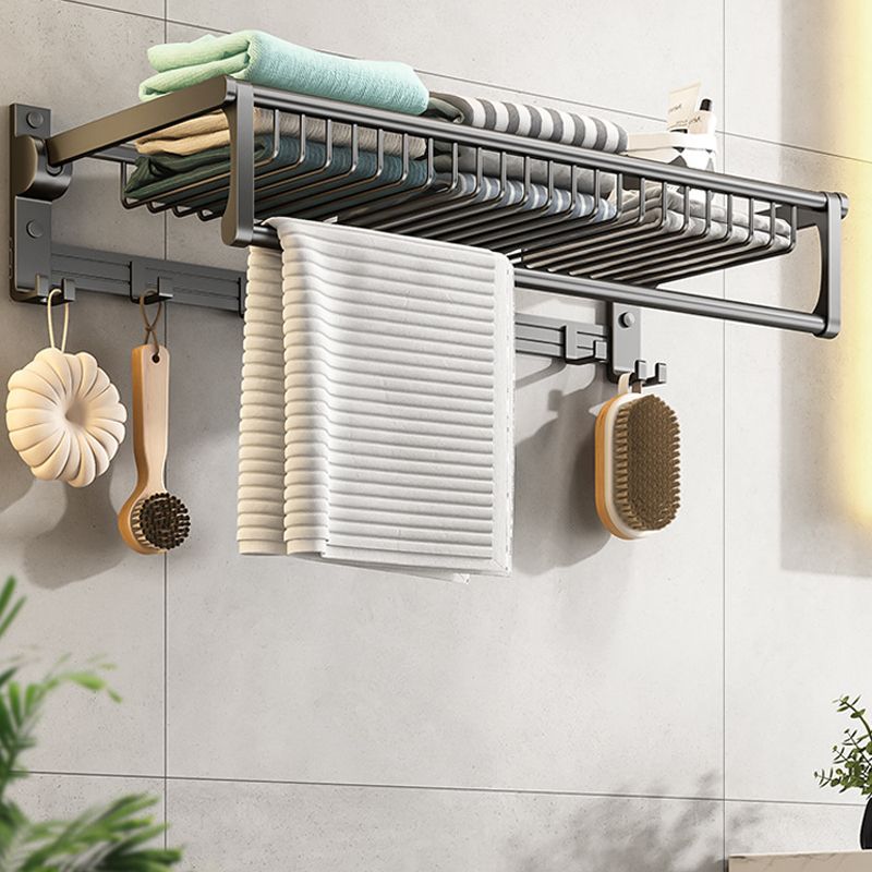 Gray bathroom accessories as a single piece or as a set with towel holder/bathroom shelf/robe hooks