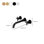 3 holes faucet 2 cross handle wall-mounted faucet for the bathroom