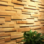 Mosaic Wood Wall Cladding Glue Living Room Modern Style Wood Plank