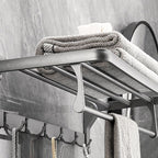Gray 6/7-piece modern bathroom accessory set bathroom shelf/bath towel hooks/towel bar included