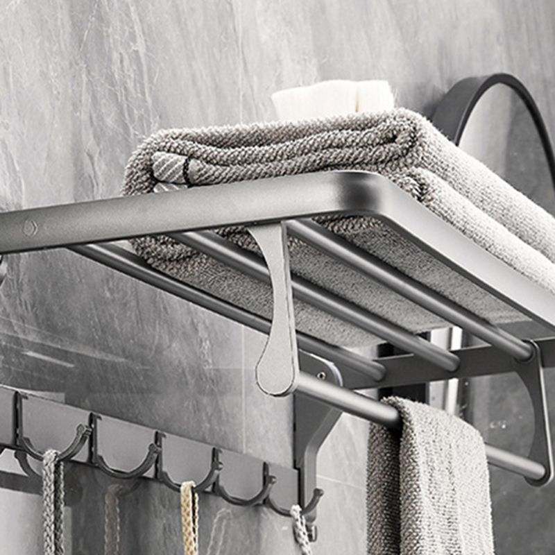 Gray 6/7-piece modern bathroom accessory set bathroom shelf/bath towel hooks/towel bar included