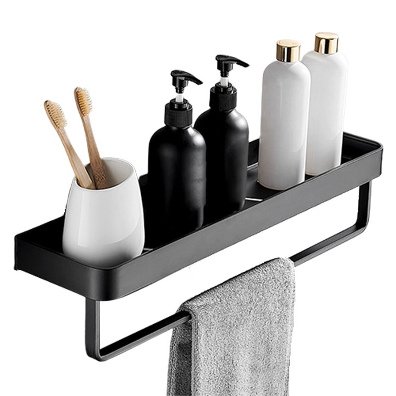 Matt Black Bathroom Set Modern 1/2 - Piece Stainless Steel Bathroom Shelf