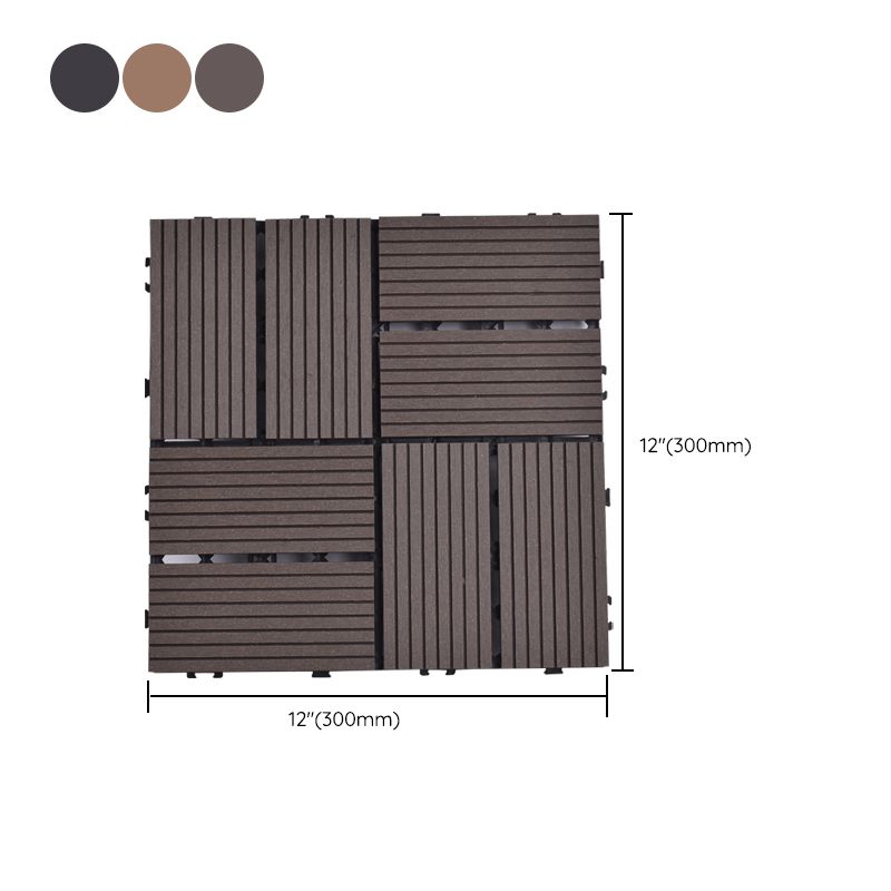 Modern plastic wood laminate deck outdoors, mold-resistant laminate