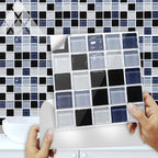 Square Peel and Stick Tile Grid Mosaic Tiles Interior Wallpaper