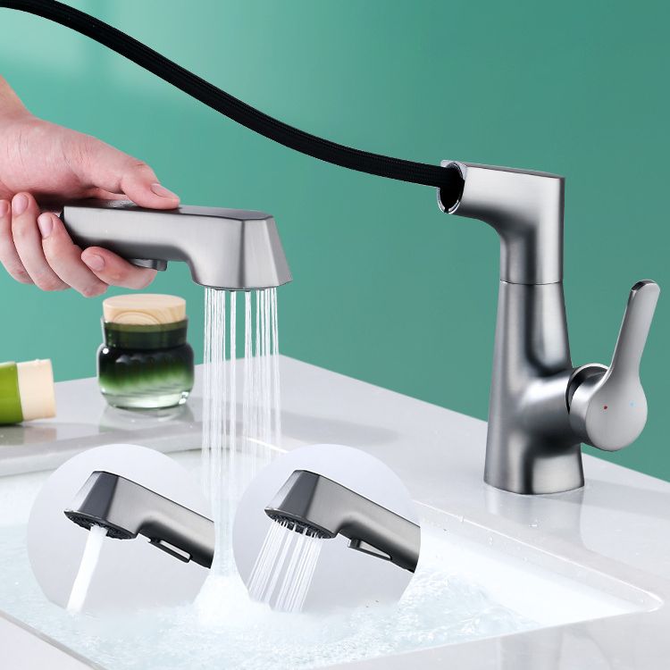 Contemporary Sink Faucet Plian Low Arc Brass Centerset Sink Faucet