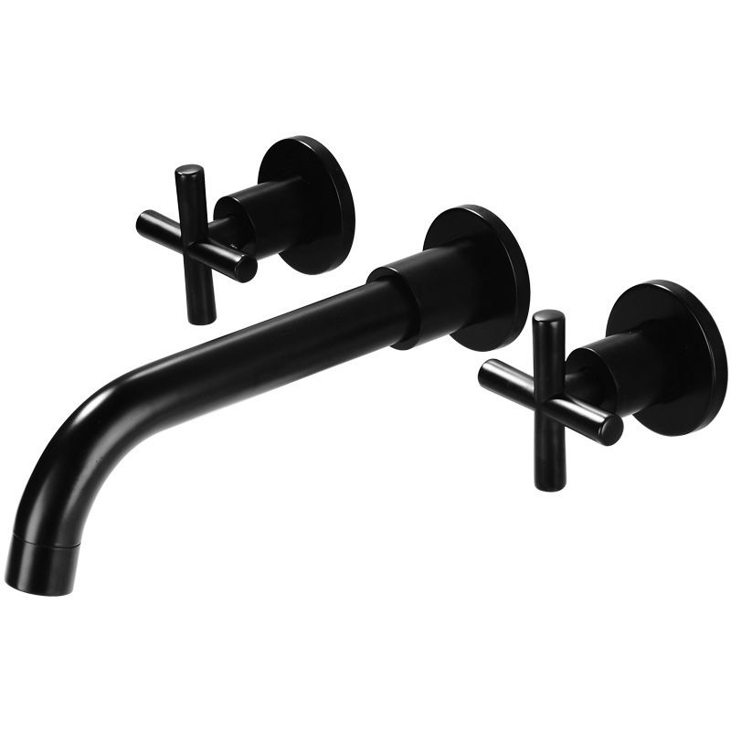 3 holes faucet 2 cross handle wall-mounted faucet for the bathroom
