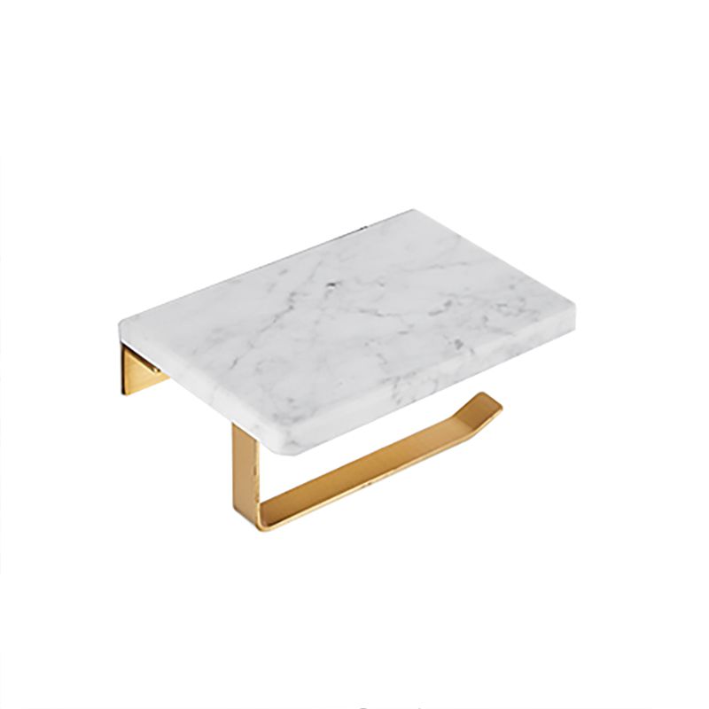 Metal and Marble Bathroom Accessory Single or in Set in Gold