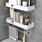 White Bathroom Set Modern 1/2/3 - Pieces Stainless Steel Bathroom Shelf