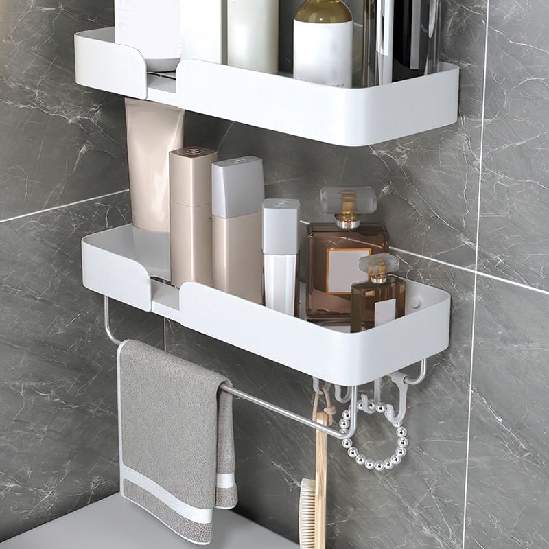White Bathroom Set Modern 1/2/3 - Pieces Stainless Steel Bathroom Shelf