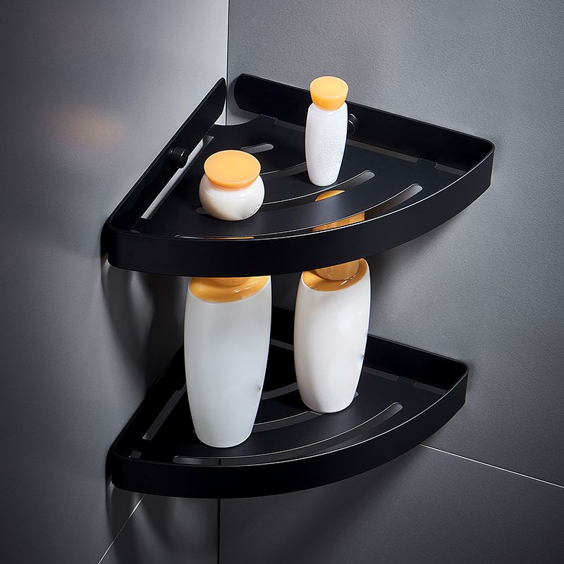 Silver/black Bathroom accessory set Modern 1/2/3 - Piece Bathroom shelf