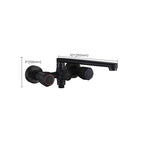 Modern Bathtub Faucet Trim Black Wall Mounted Swivel Spout with Hand Shower