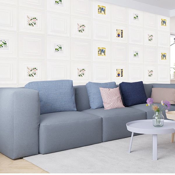 Modern Wall Panel Cartoon Print Peel and Stick Waterproof Wall Panel