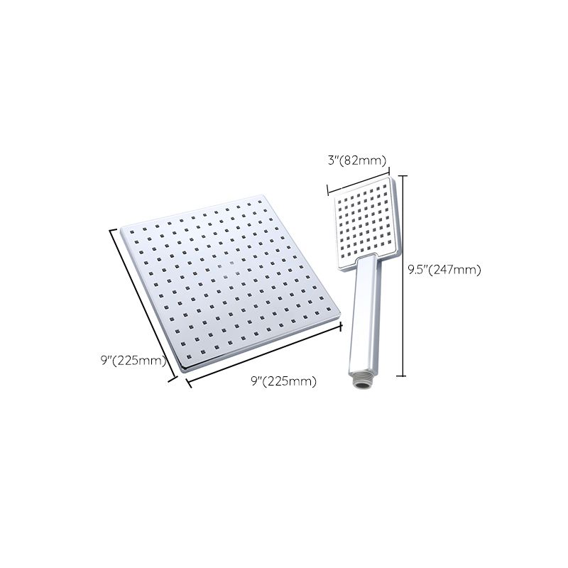 Square Shower Head Combo Large Shower Head with Hand Shower