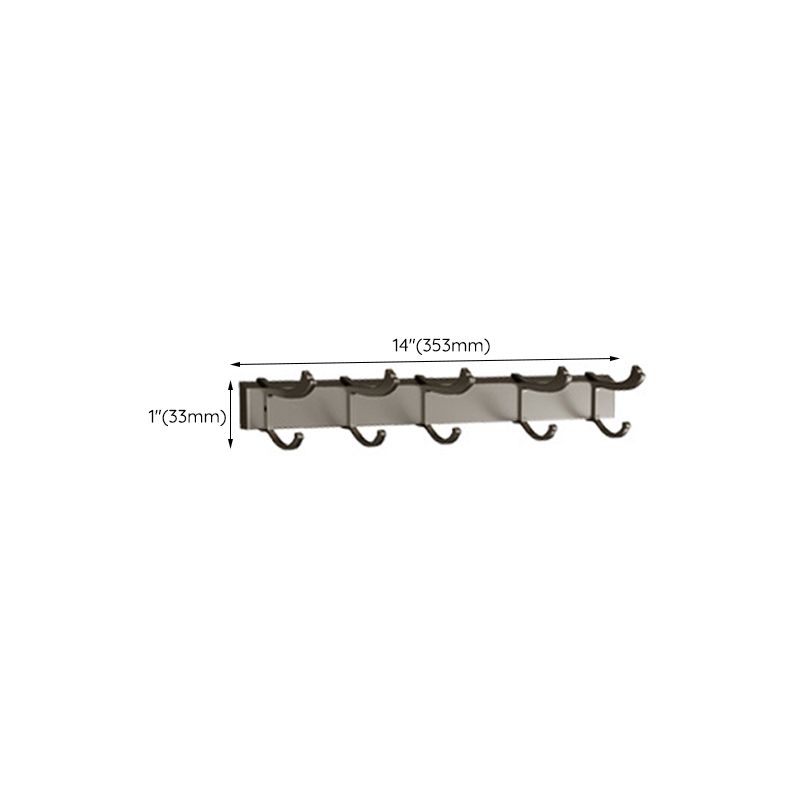 Modern Bathroom Accessories Set in Gray with Bathroom Shelf/Towel Holder/Robe Hooks & Paper Holder