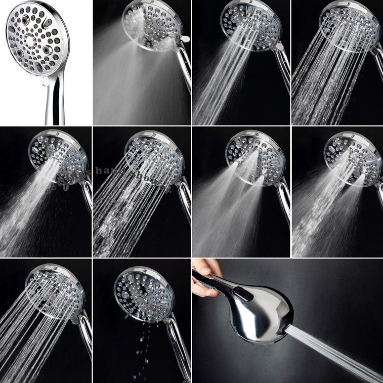 Round Handheld Showerhead Plastic Water Efficient Showerhead