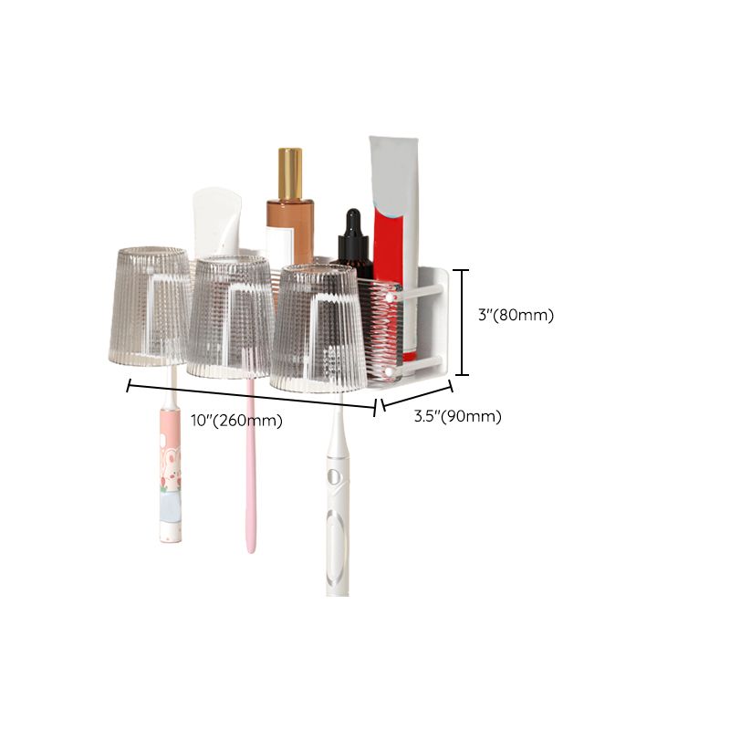 White metal and acrylic bathroom accessories as single item or in set with bathroom shelf