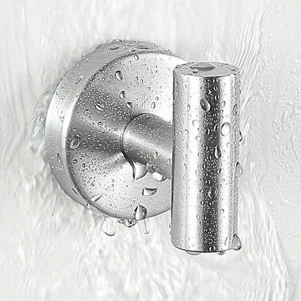 Modern Bathroom Hardware Set in Stainless Steel Brushed Chrome Towel Bar/Ring & Bathrobe Hook