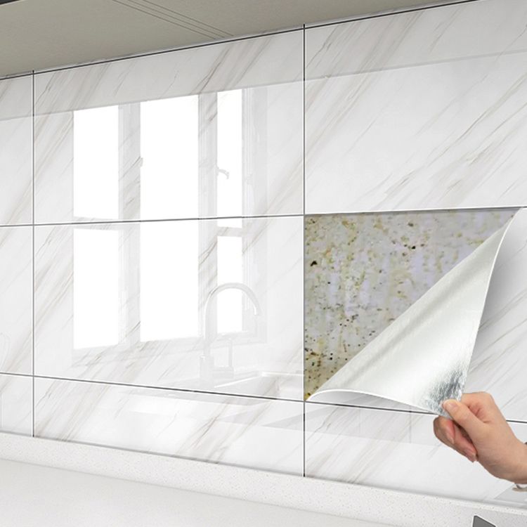 Individual Tiles Wallpaper PVC Stain Resistant Peel and Stick Tiles Wall Tile
