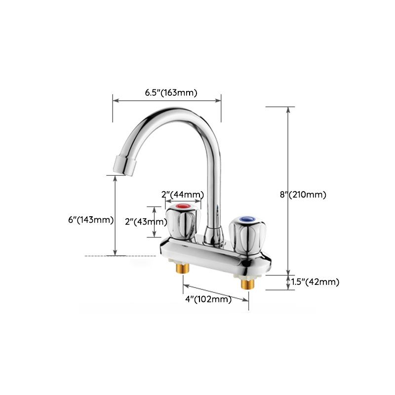 Modern Center Set Mixer Tap Chrome 2 Knob Handles Swivel Spout Basin Mixer Tap