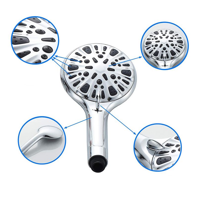 Modern Shower Head for Bathroom 9-Jet Round Wall-Mounted Shower Head