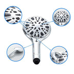 Modern Shower Head for Bathroom 9-Jet Round Wall-Mounted Shower Head