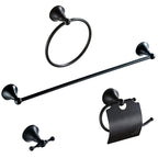 Metal Bathroom Set 4-piece Traditional Style Black Bathroom Accessory Set