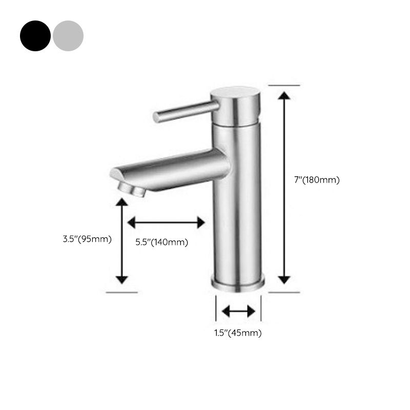 Modern Silver Washbasin Mixer Single Lever Bathroom Faucet with Lever Handle