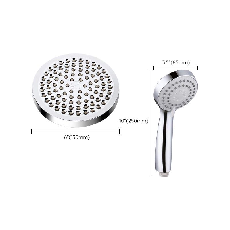 Modern Dual Shower Head Square High Arc Shower Head Combination in Silver