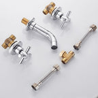 Modern bathroom faucet wall-mounted cross handles low arc faucet