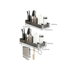 3-piece modern bathroom hardware set aluminum bathroom shelf in gray