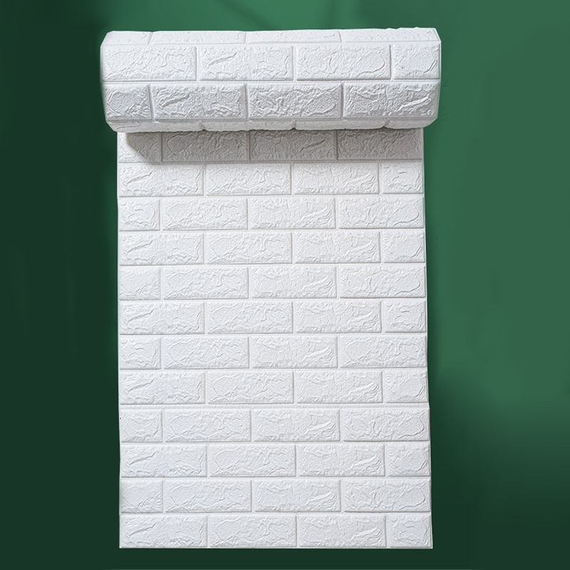Modern wall-ceiling element for sticking with 3D embossing in white