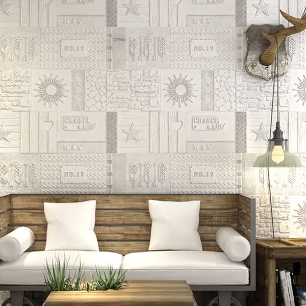 Peel and Stick Wall Ceiling 3D Embossed Wall Covering with Waterproof
