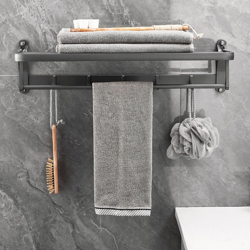 Gray 6/7-piece modern bathroom accessory set bathroom shelf/bath towel hooks/towel bar included