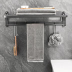 Gray 6/7-piece modern bathroom accessory set bathroom shelf/bath towel hooks/towel bar included