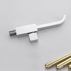 Contemporary Wall Mounted Bathroom Faucet Handle Knob Solid Brass Square Faucet