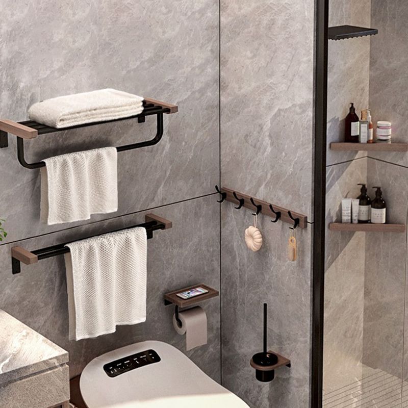 7-piece bathroom accessory set metal bath set with wood accents