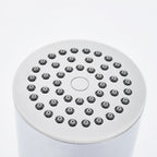 Round shower head made of stainless steel in silver wall-mounted shower head