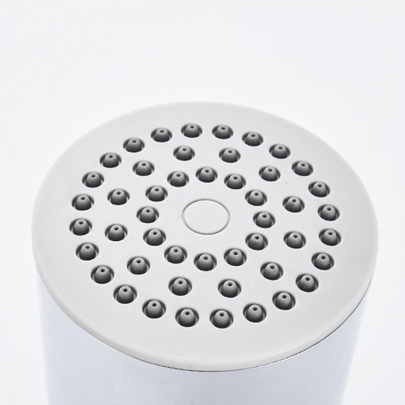Round shower head made of stainless steel in silver wall-mounted shower head
