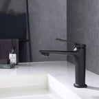 Modern faucet brass lever handles low arc sink bathroom faucet